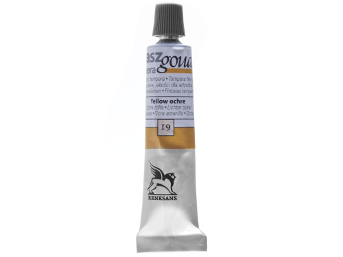 Gouache paint in tube - Renesans - 19, yellow ochre, 20 ml