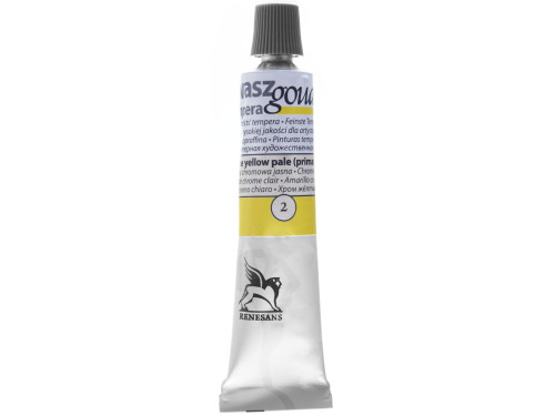 Gouache paint in tube - Renesans - 2, chrome yellow pale, 20 ml