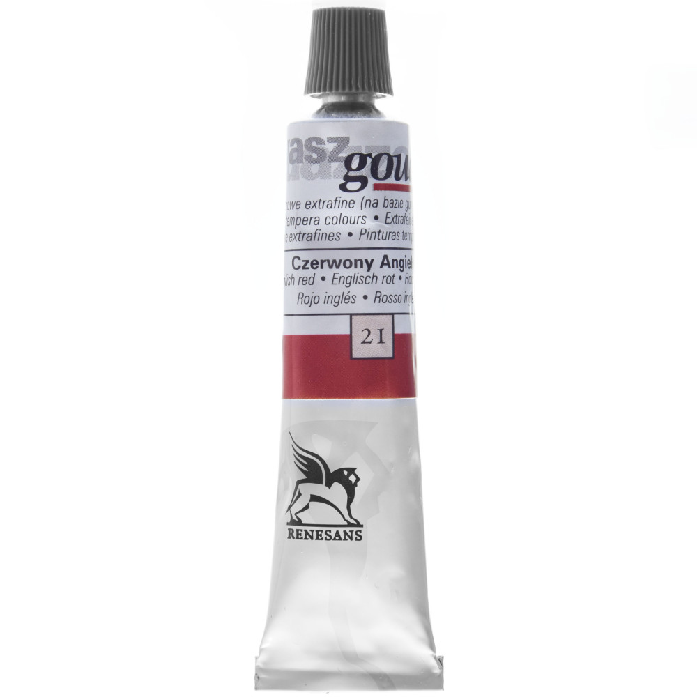 Gouache paint in tube - Renesans - 21, English red, 20 ml