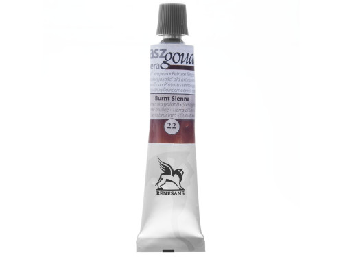 Gouache paint in tube - Renesans - 22, burnt sienna, 20 ml