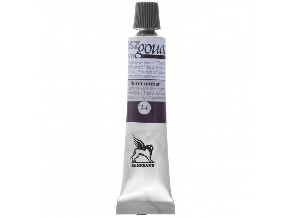 Gouache paint in tube - Renesans - 24, burnt umber, 20 ml