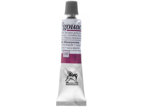 Farba gwasz - Renesans - 08, alizarine crimson, 20 ml