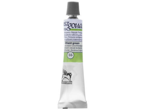 Gouache paint in tube - Renesans - 16, brilliant green, 20 ml