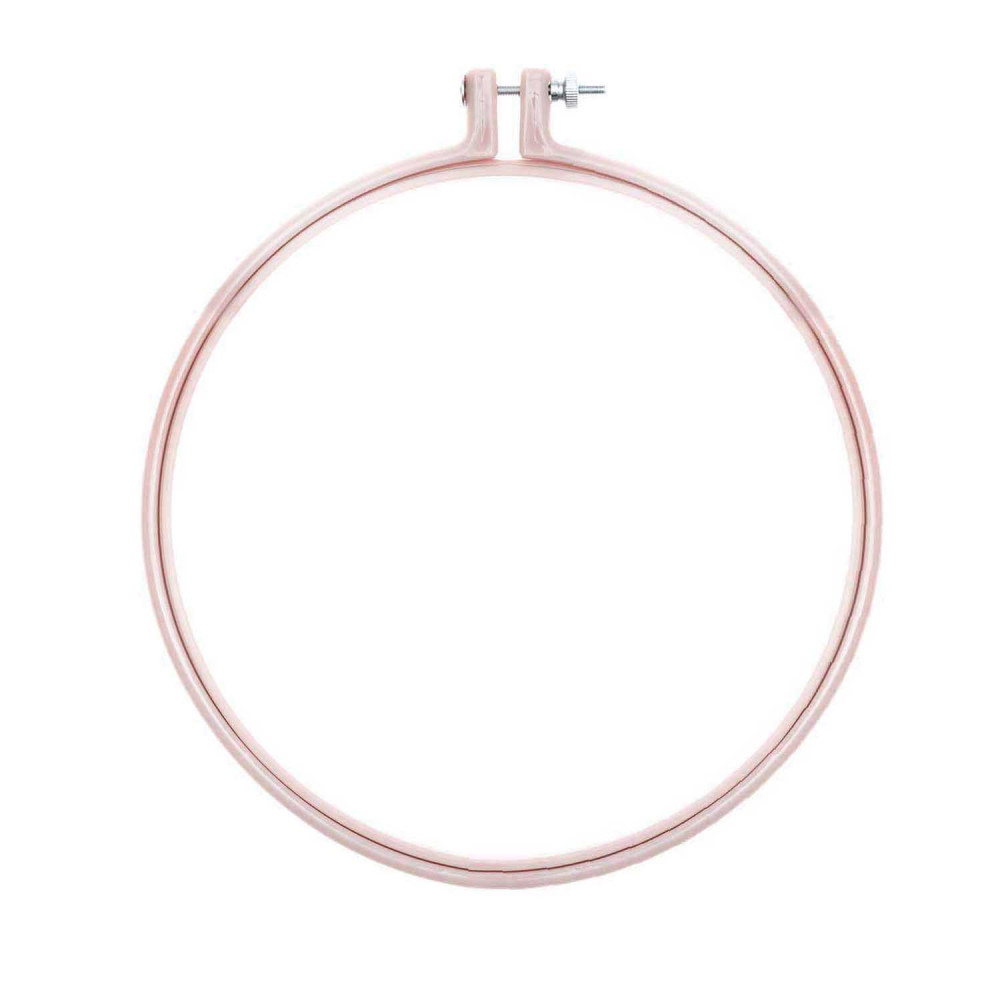 Embroidery plastic hoop, round - Rico Design - pink, 20,3 cm