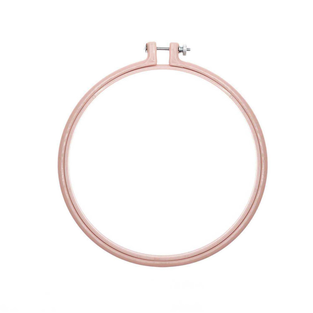 Tamborek do wyszywania, okrągły - Rico Design - różowy, 17,8 cm
