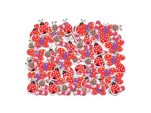 PRINTED FOAM STICKERS, 75 PCS - BUGS WORLD