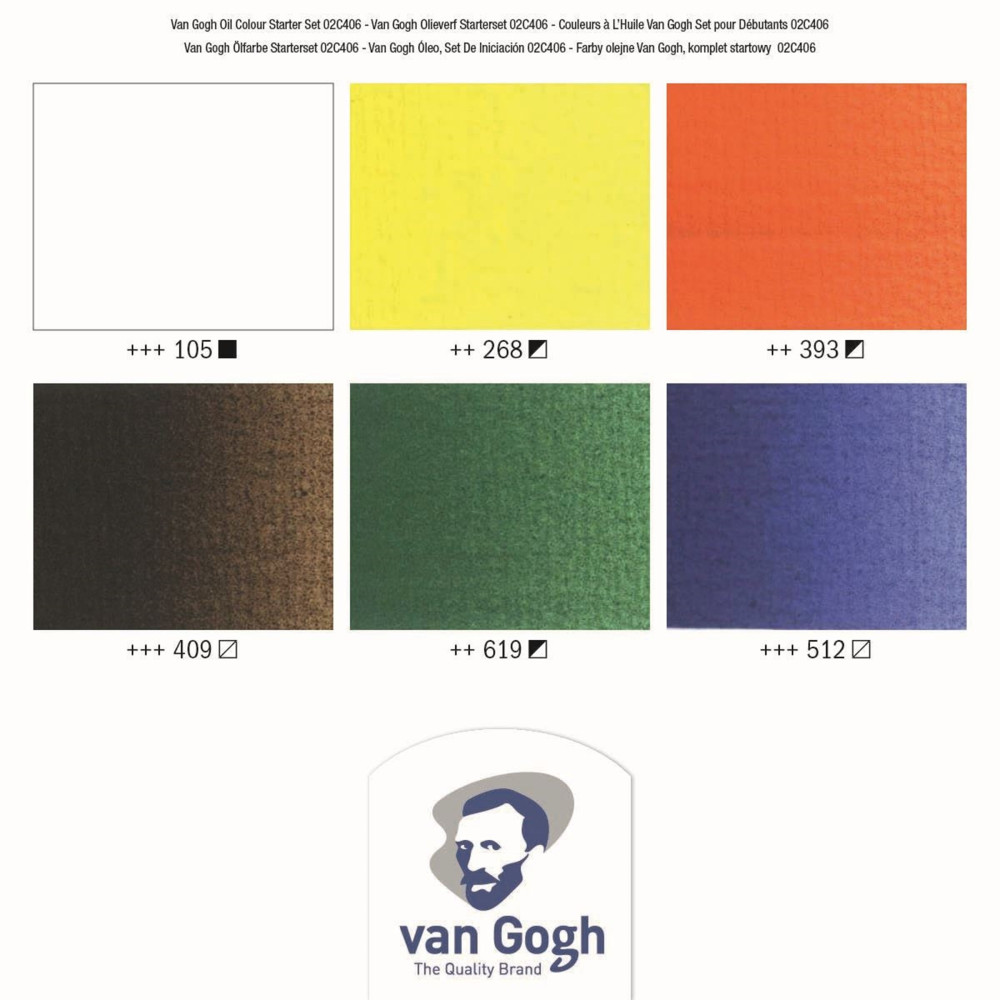 Zestaw farb olejnych w tubkach - Van Gogh - 6 kolorów x 20 ml