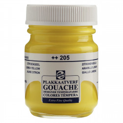 Gouache Extra Fine paint in a bottle - Talens - Lemon Yellow, 50 ml