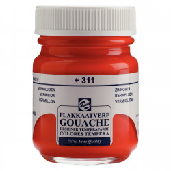 Gouache Extra Fine paint in a bottle - Talens - Vermilion, 50 ml