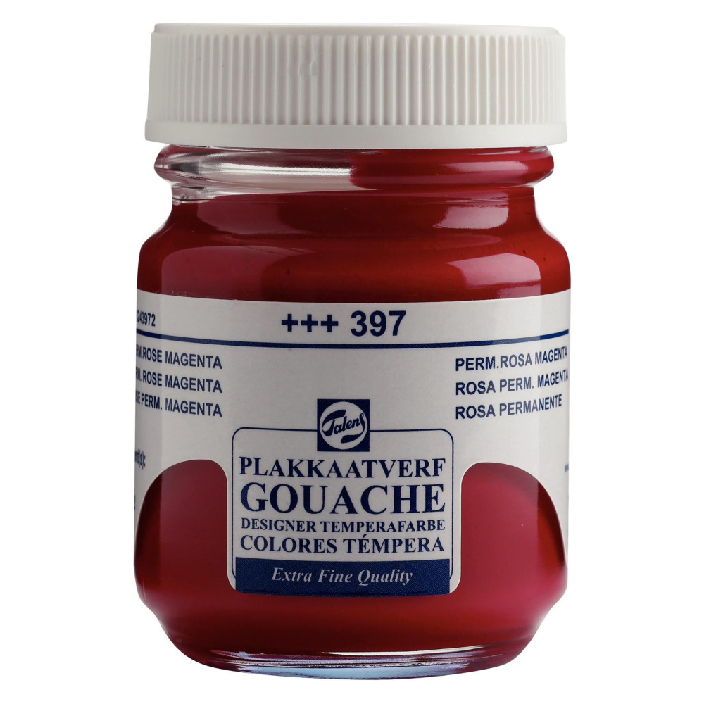 Gouache Extra Fine paint in a bottle - Talens - Permanent Rose Magenta, 50 ml