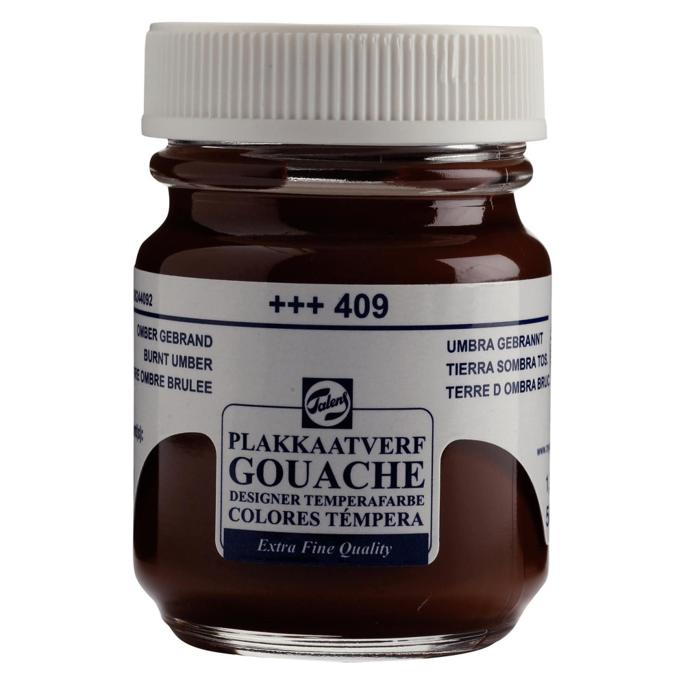 Gouache Extra Fine paint in a bottle - Talens - Burnt Umber, 50 ml