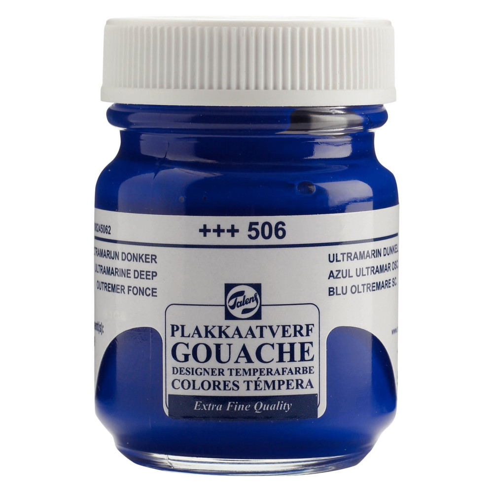 Gouache Extra Fine paint in a bottle - Talens - Ultramarine Deep, 50 ml