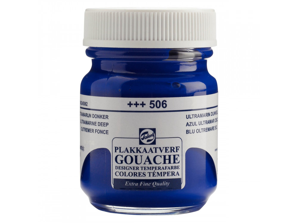 Gouache Extra Fine paint in a bottle - Talens - Ultramarine Deep, 50 ml