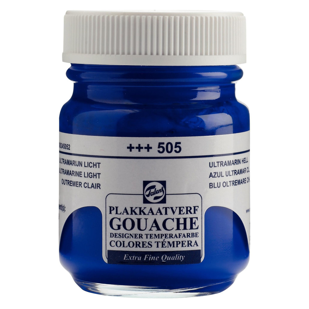 Gouache Extra Fine paint in a bottle - Talens - 505, Ultramarine Light, 50 ml