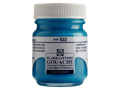 Gouache Extra Fine paint in a bottle - Talens - Turquoise Blue, 50 ml