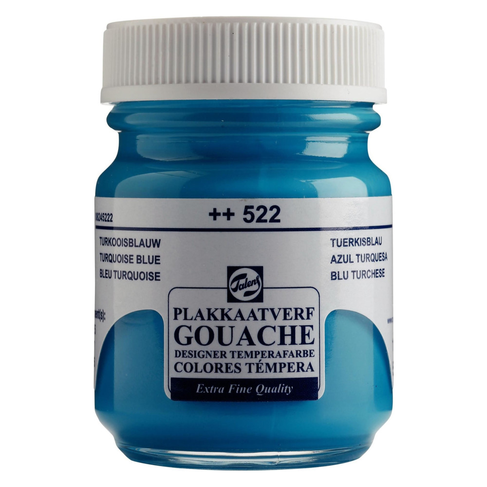 Gouache Extra Fine paint in a bottle - Talens - Turquoise Blue, 50 ml