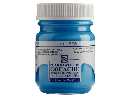 Gouache Extra Fine paint in a bottle - Talens - Cerulean Blue Phthalo, 50 ml