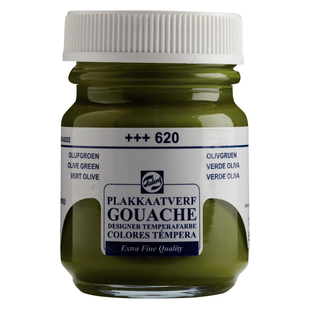Gouache Extra Fine paint in a bottle - Talens - Olive Green, 50 ml