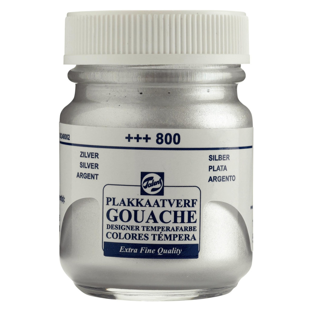 Gouache Extra Fine paint in a bottle - Talens - Silver, 50 ml