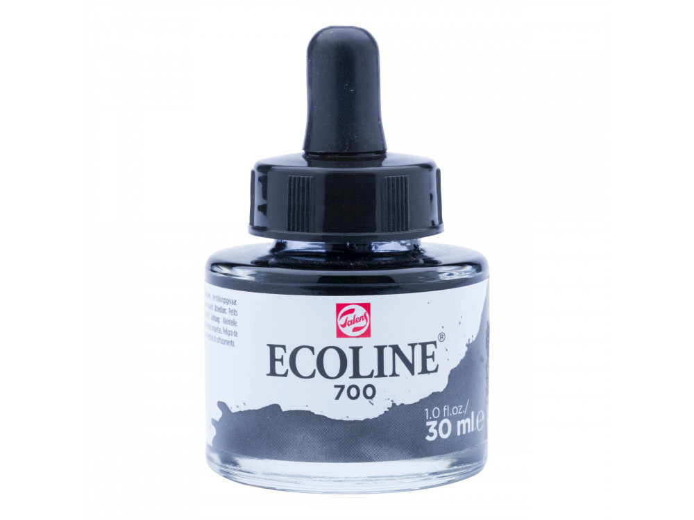 Liquid watercolor Ecoline in bottle - Talens - Black, 30 ml