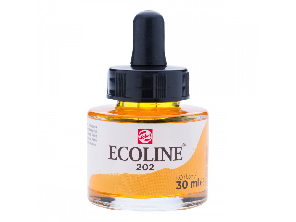 Liquid watercolor Ecoline in bottle - Talens - Deep Yellow, 30 ml