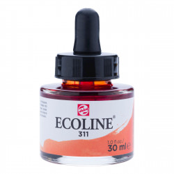 Liquid watercolor Ecoline in bottle - Talens - Vermilion, 30 ml