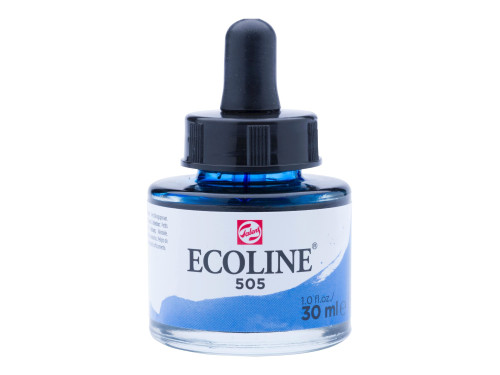 Liquid watercolor Ecoline in bottle - Talens - Ultramarine Light, 30 ml