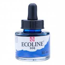 Liquid watercolor Ecoline in bottle - Talens - Ultramarine Deep, 30 ml