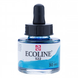 Liquid watercolor Ecoline in bottle - Talens - Turquoise Blue, 30 ml