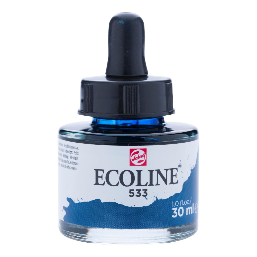 Liquid watercolor Ecoline in bottle - Talens - Indigo, 30 ml