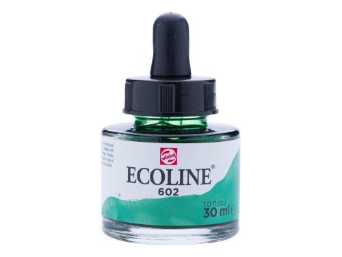 Liquid watercolor Ecoline in bottle - Talens - Deep Green, 30 ml