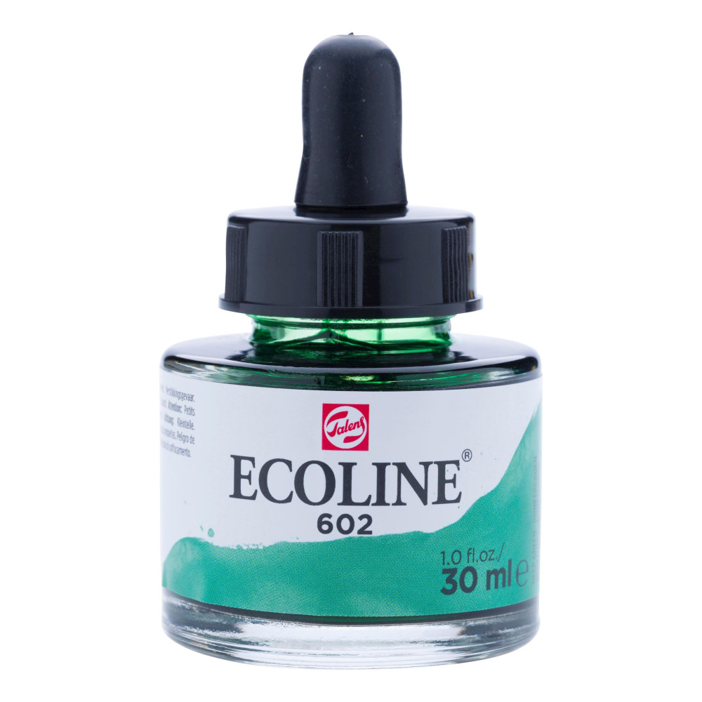 Liquid watercolor Ecoline in bottle - Talens - Deep Green, 30 ml