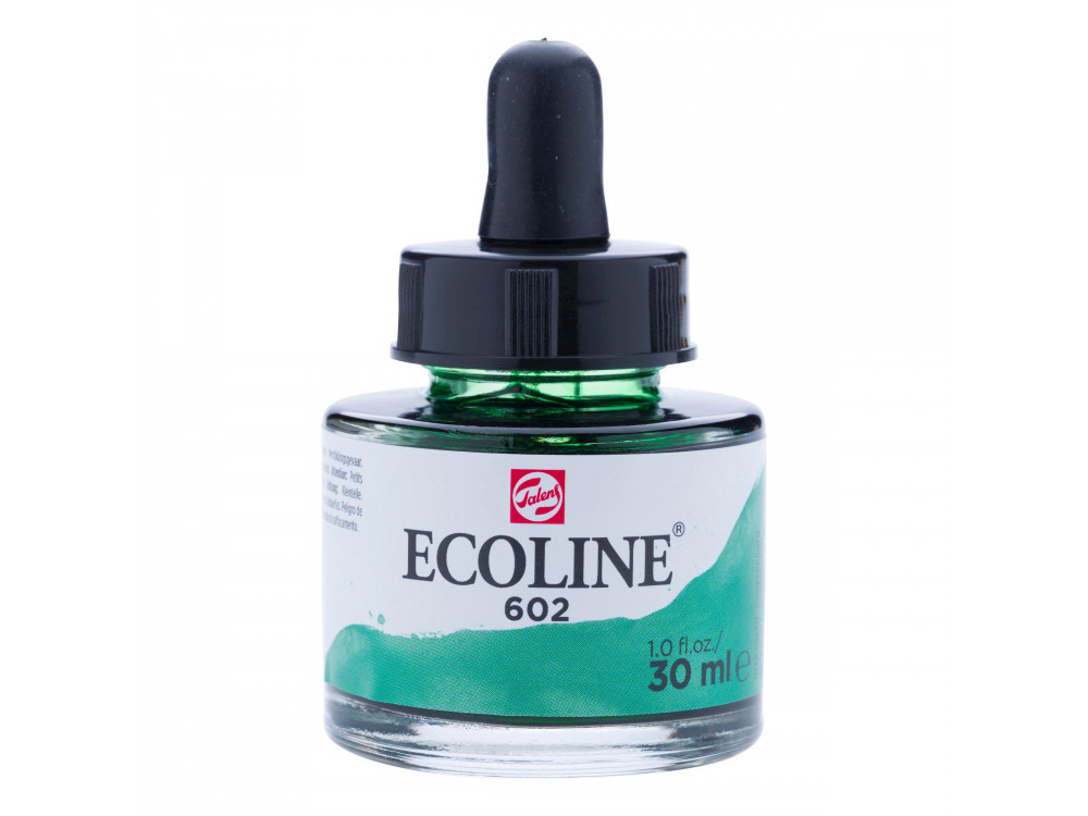 Liquid watercolor Ecoline in bottle - Talens - Deep Green, 30 ml