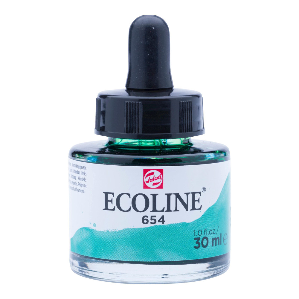 Liquid watercolor Ecoline in bottle - Talens - Fir Green, 30 ml