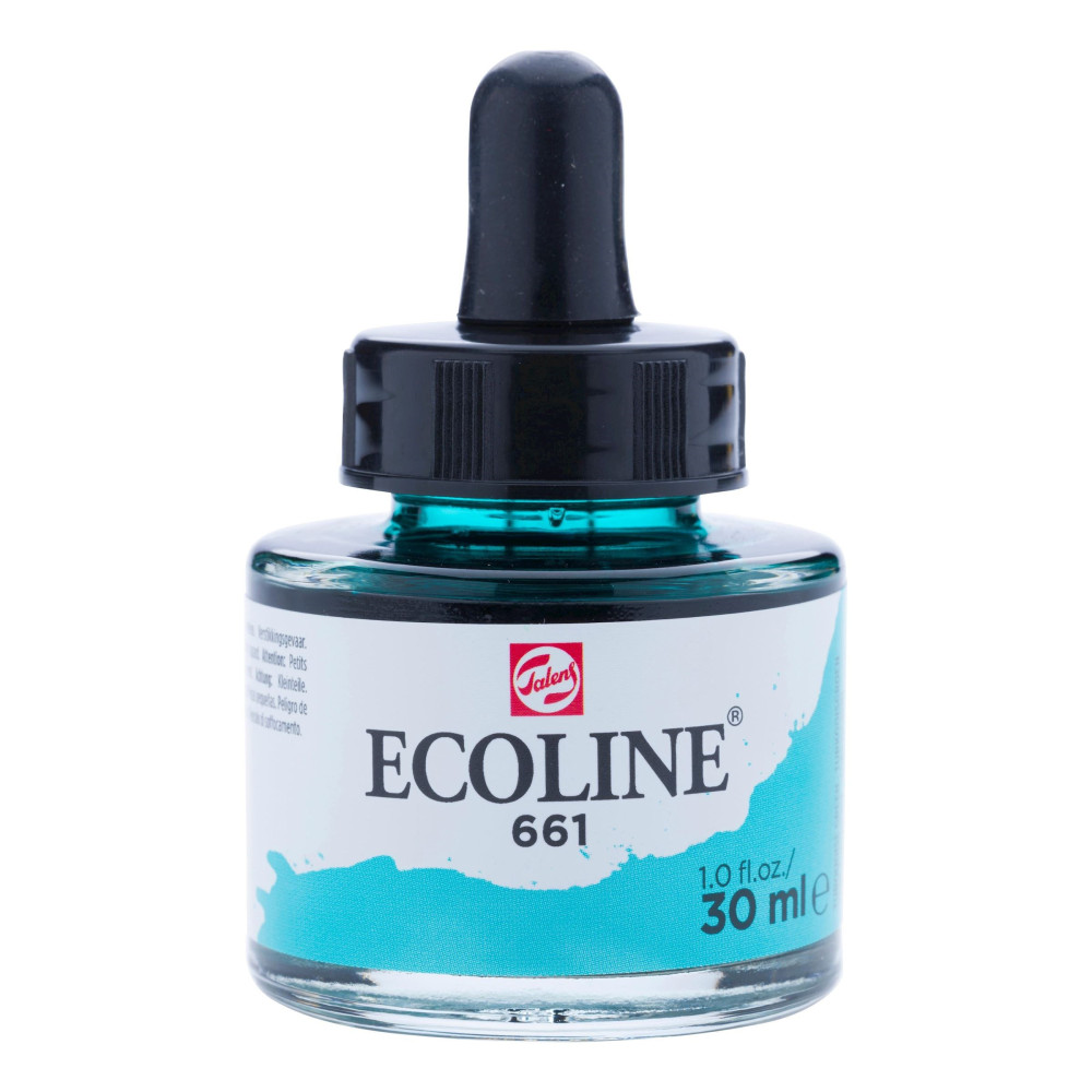 Liquid watercolor Ecoline in bottle - Talens - Turquoise Green, 30 ml
