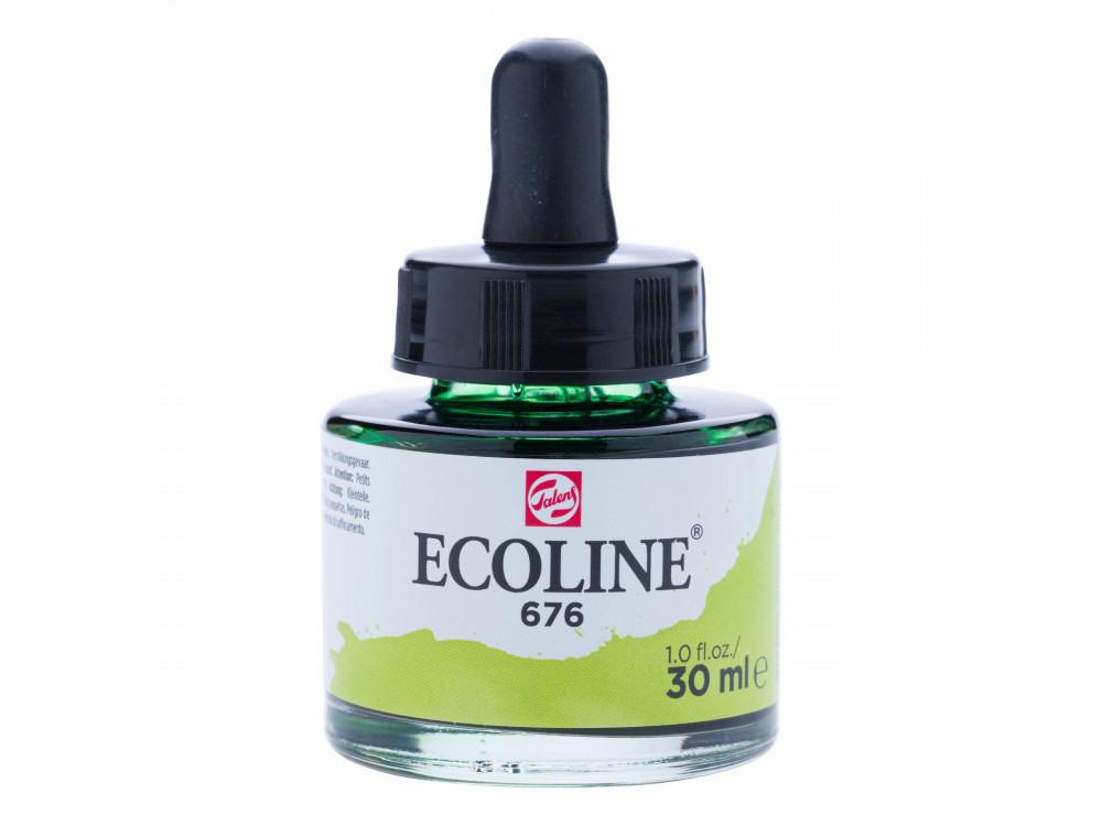 Liquid watercolor Ecoline in bottle - Talens - Grass Green, 30 ml