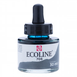 Liquid watercolor Ecoline in bottle - Talens - Deep Grey, 30 ml