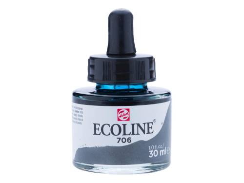 Liquid watercolor Ecoline in bottle - Talens - Deep Grey, 30 ml