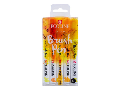 Brush Pen watercolor set Ecoline - Talens - Yellow, 5 colors