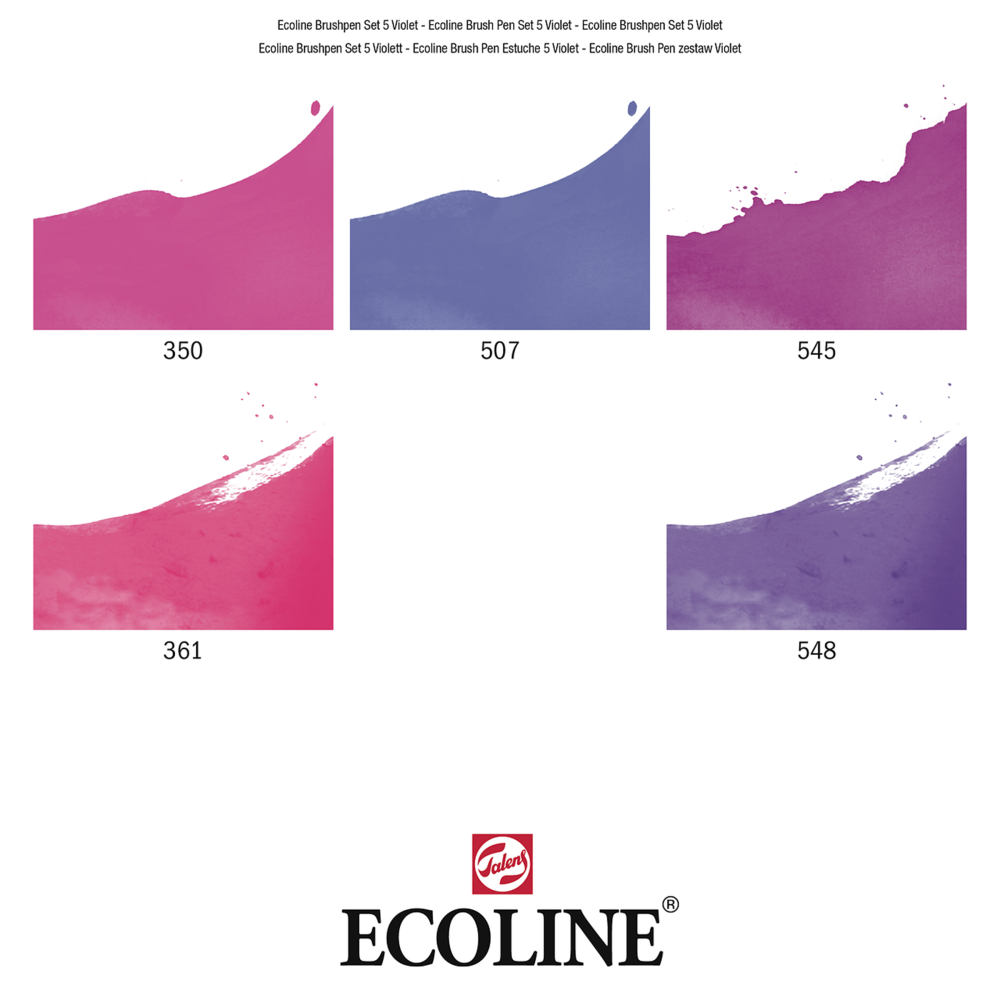 Zestaw pisaków pędzelkowych Ecoline - Talens - Violet, 5 kolorów