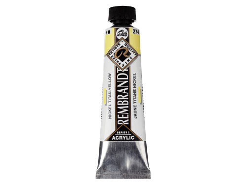 Acrylic paint in tube - Rembrandt - Nickel Titanium Yellow, 40 ml