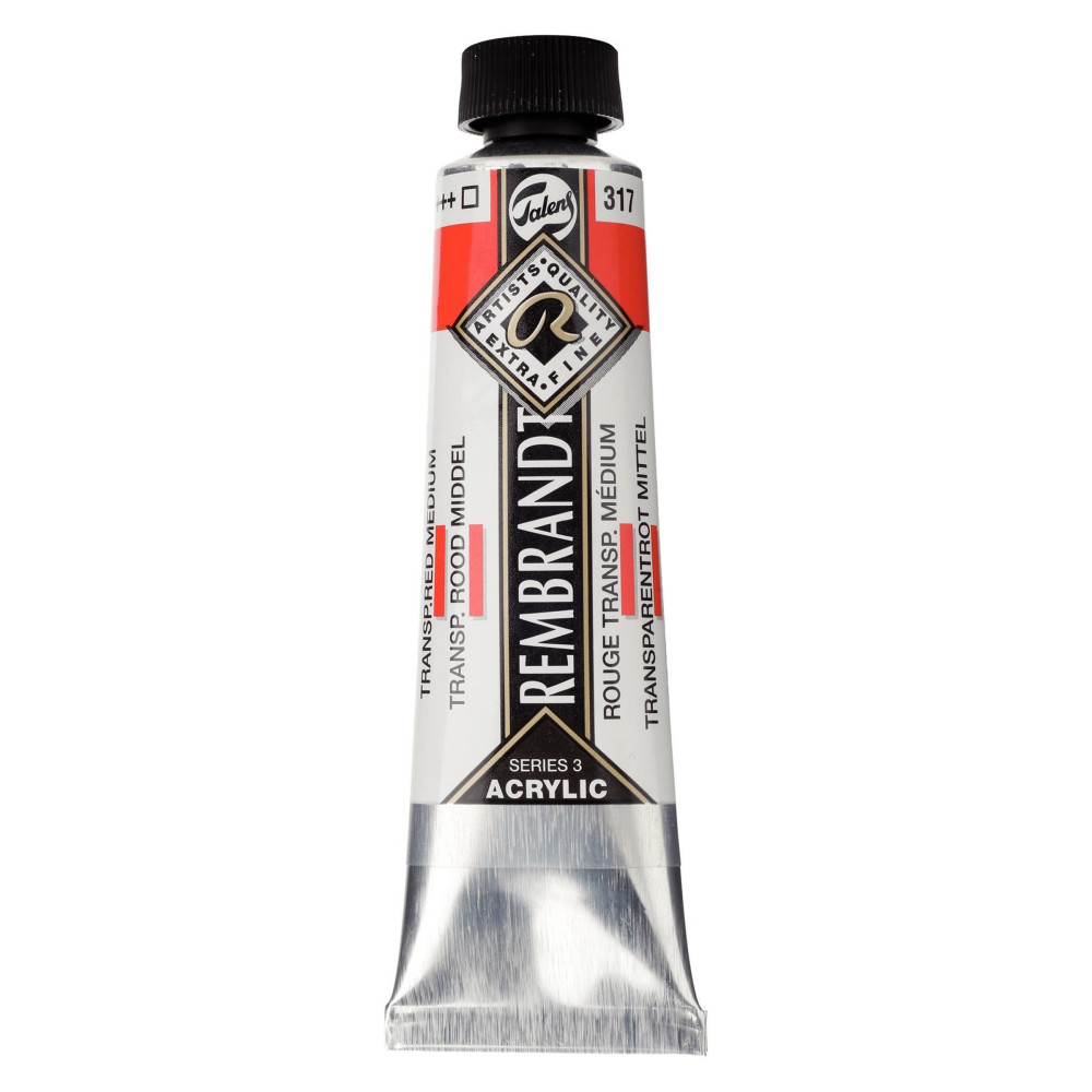 Acrylic paint in tube - Rembrandt - Transparent Red Medium, 40 ml