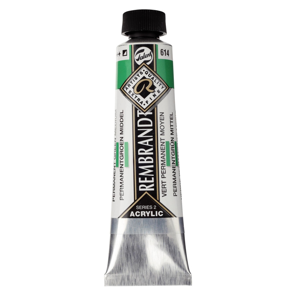 Acrylic paint in tube - Rembrandt - Permanent Green Medium, 40 ml