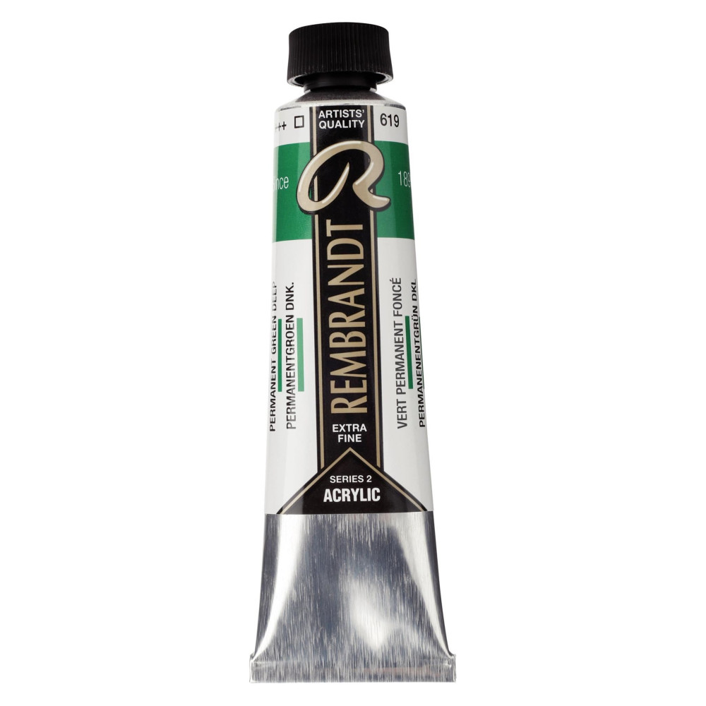 Acrylic paint in tube - Rembrandt - Permanent Green Deep, 40 ml