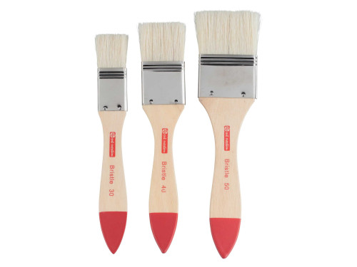Set of spalter hog bristle brushes - Talens Art Creation - flat, 3 pcs.