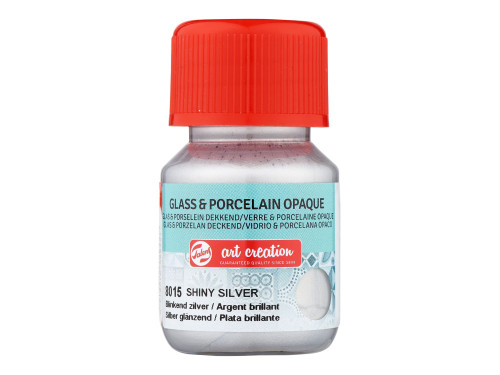 Paint for glass and porcelain - Talens Art Creation - Shiny Silver, 30 ml