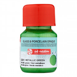 Paint for glass and porcelain - Talens Art Creation - Metallic Green, 30 ml
