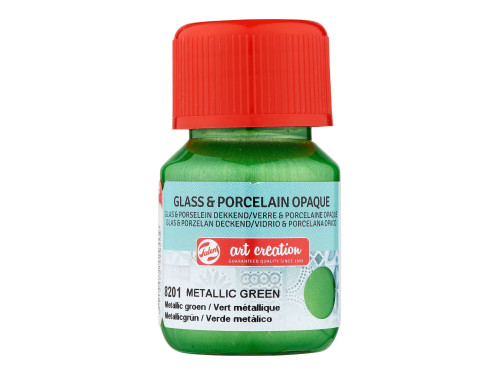 Paint for glass and porcelain - Talens Art Creation - Metallic Green, 30 ml