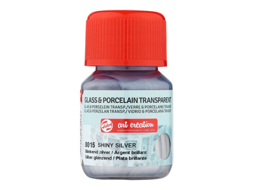 Paint for glass and porcelain - Talens Art Creation - Shiny Silver, 30 ml