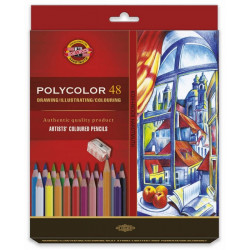Zestaw kredek Polycolor z ołówkiem i temperówką - Koh-I-Noor - 48 kolorów